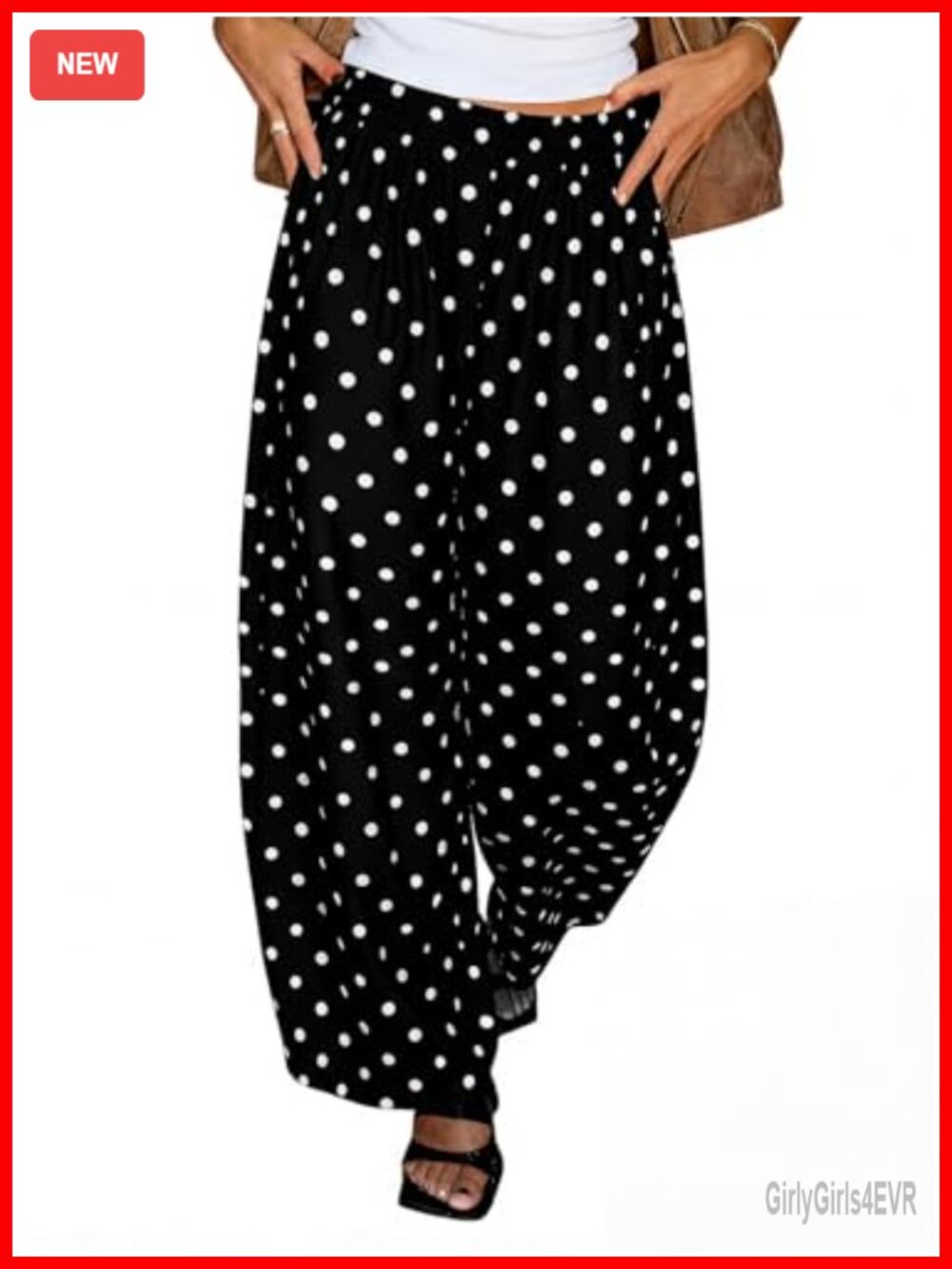Womens Wide Leg Palazzo Pants Barrel Baggy Trousers Pockets